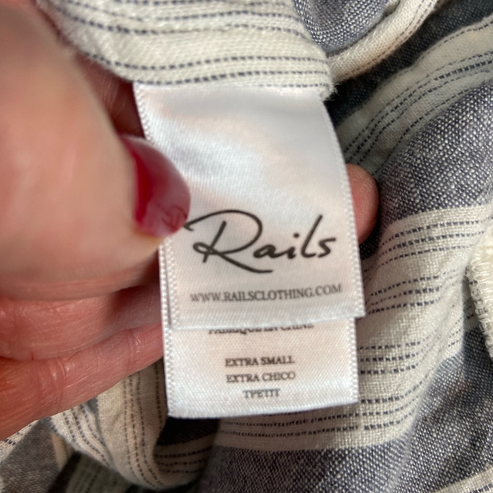 Rails Striped Gray and White Jumpsuit - Picture 7 of 9